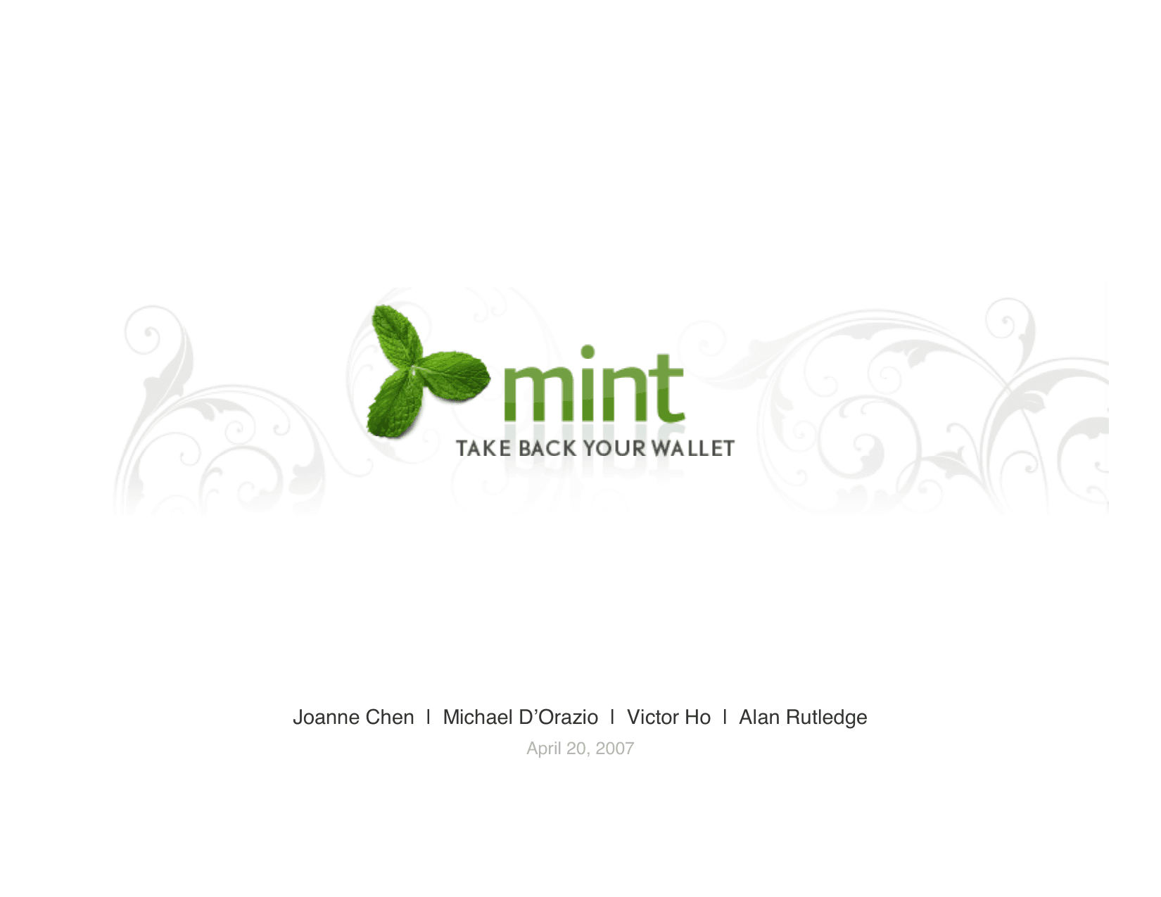 Mint Pitch Deck (2007), Cover