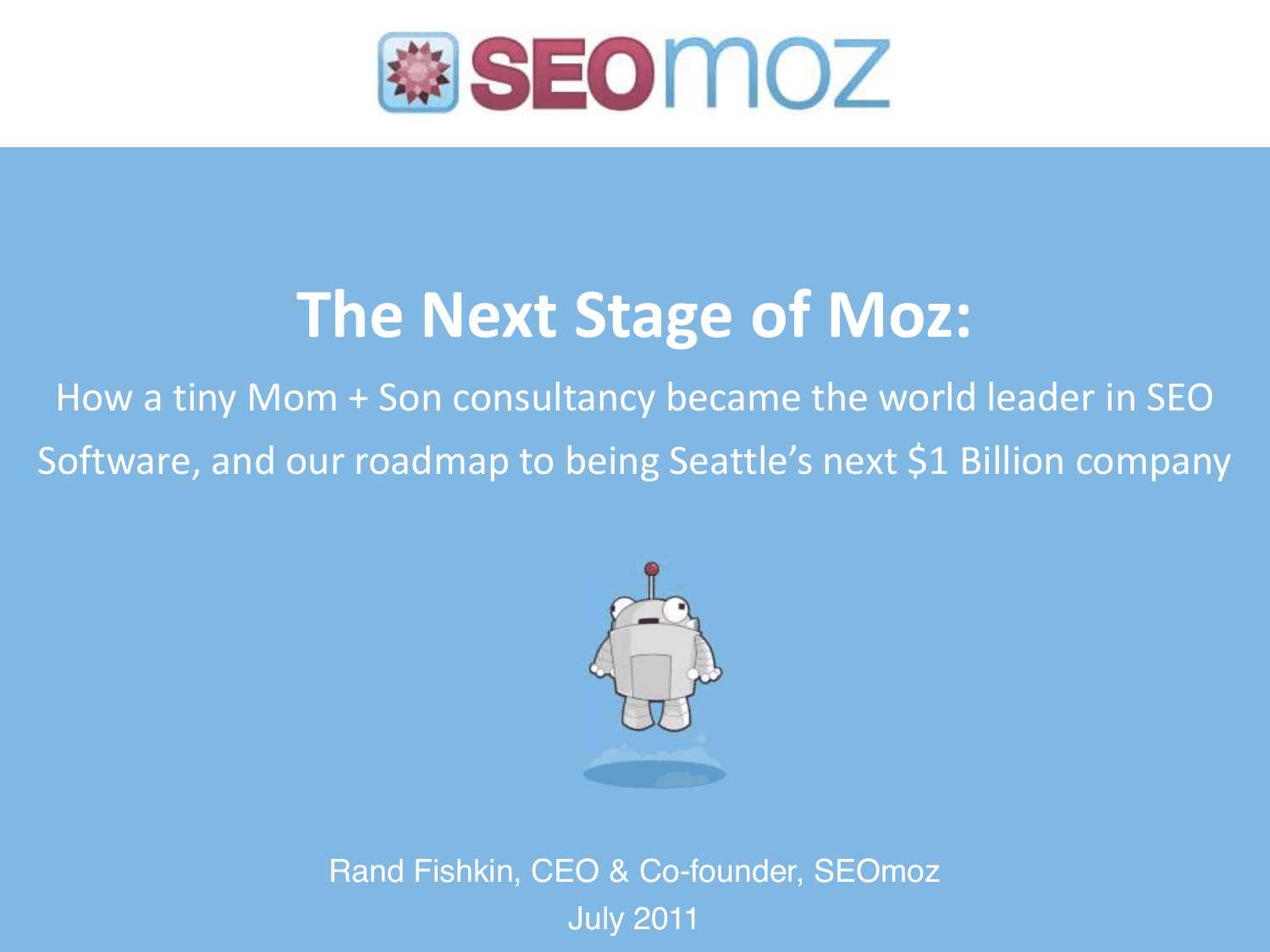 Moz (SEOmoz) Pitch Deck (2011), Cover