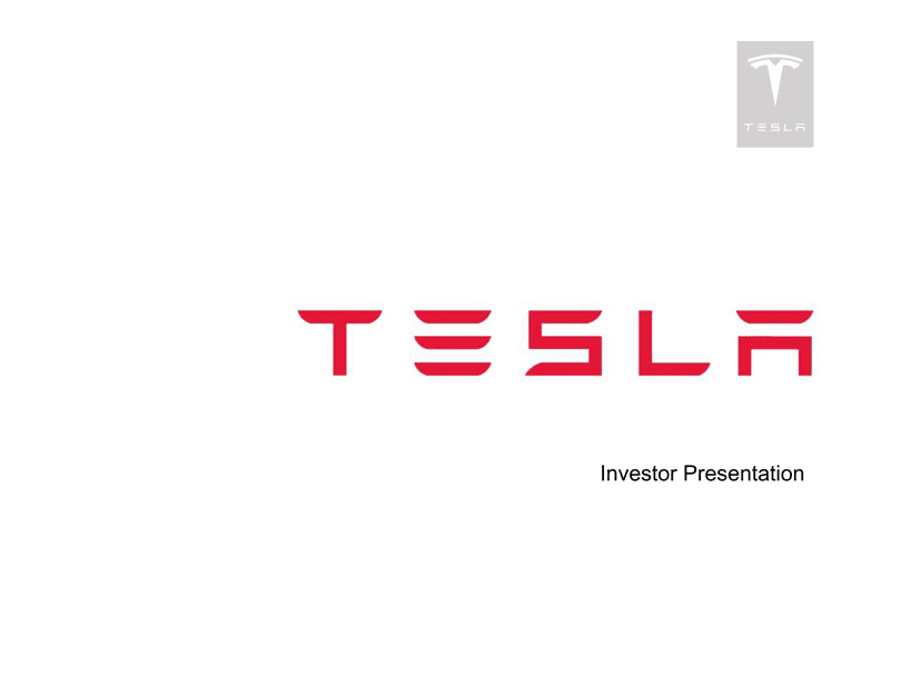 Tesla Pitch Deck (2011), Cover