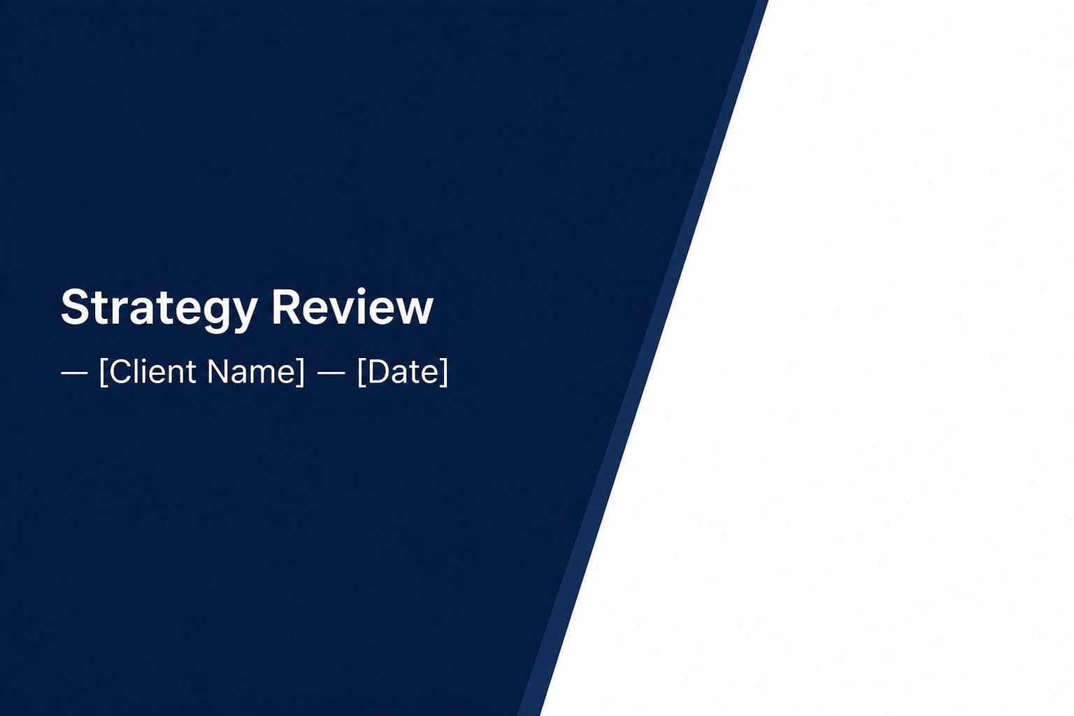 Cover — McKinsey-style consulting template