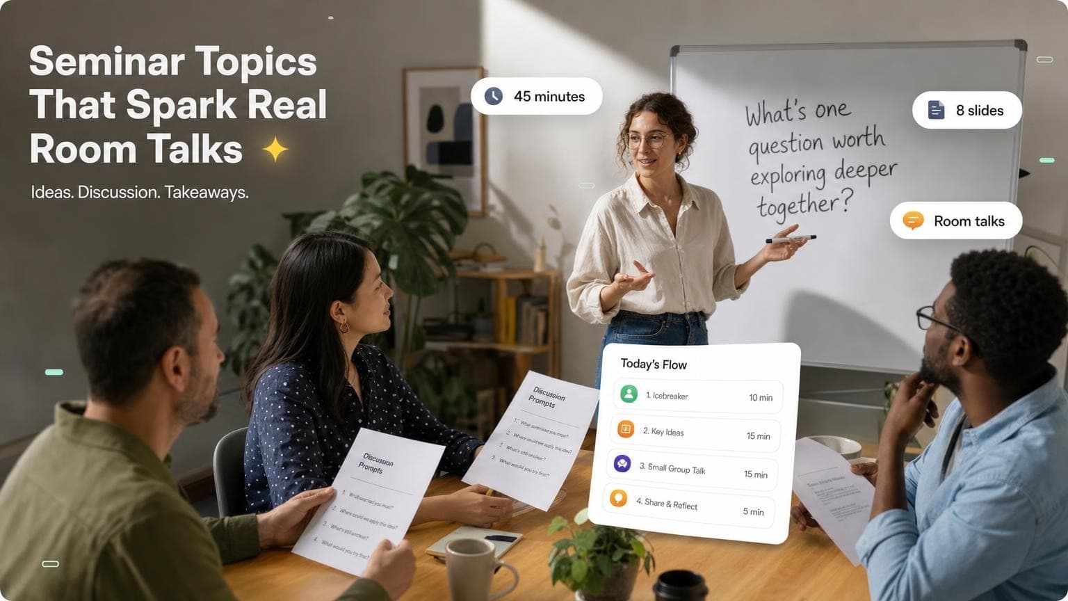 80 Seminar Topics With a 45-Minute Run of Show