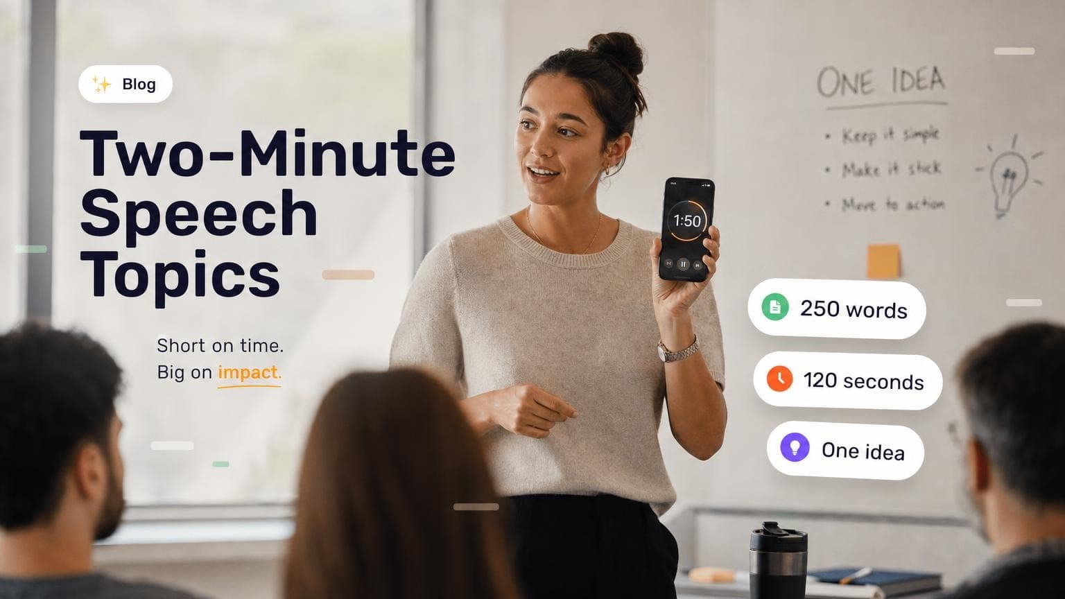 80 Two-Minute Speech Topics (With a Timer Script)