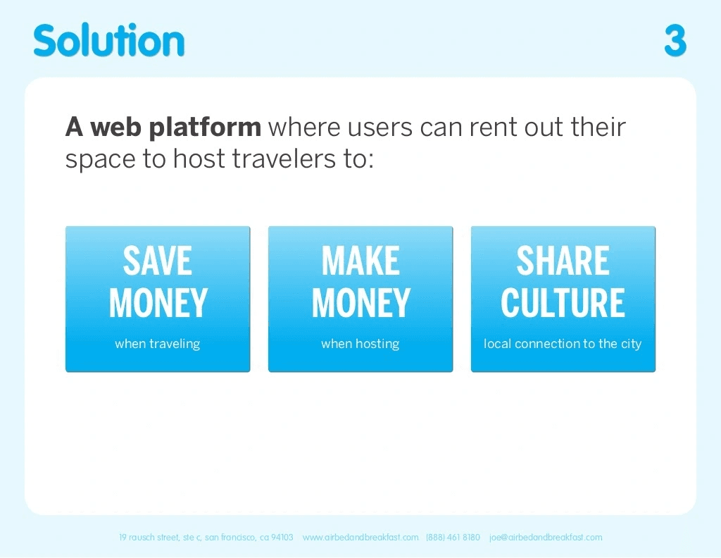 Airbnb pitch deck, Solution