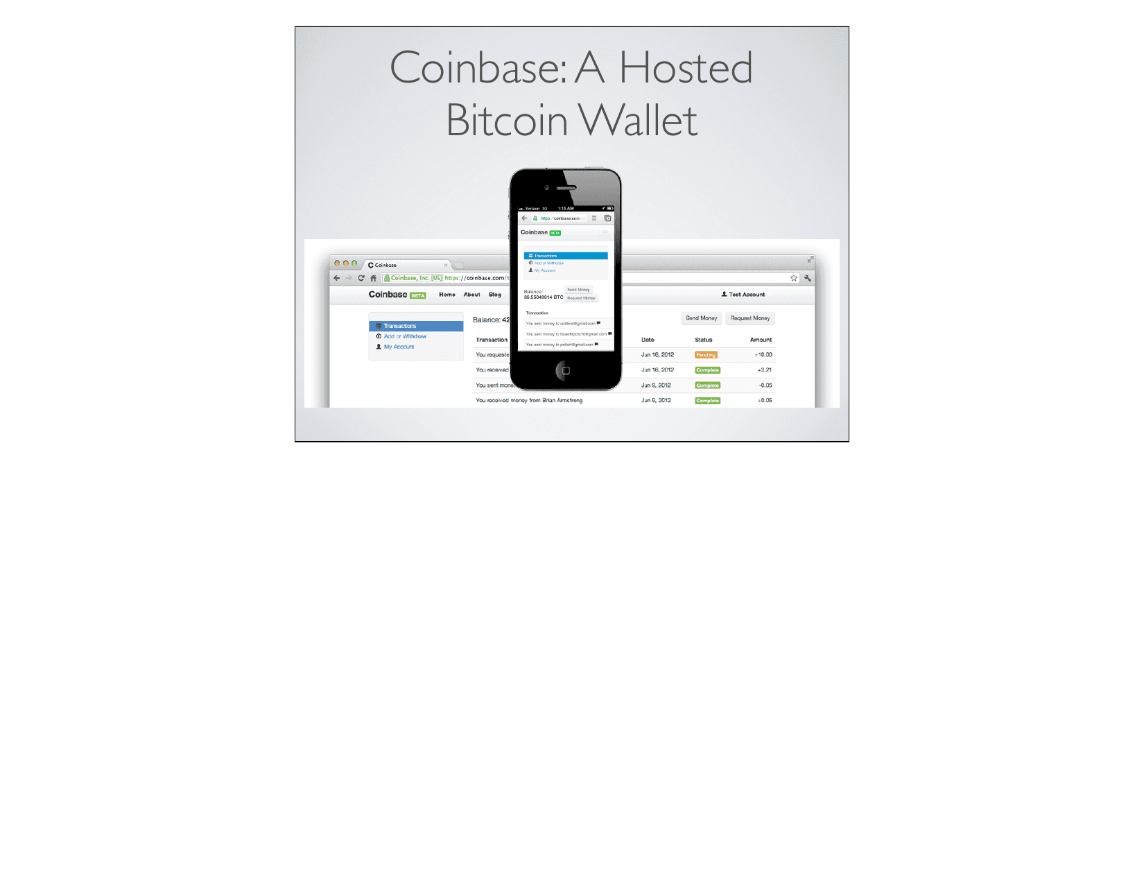 Coinbase pitch deck, Solution