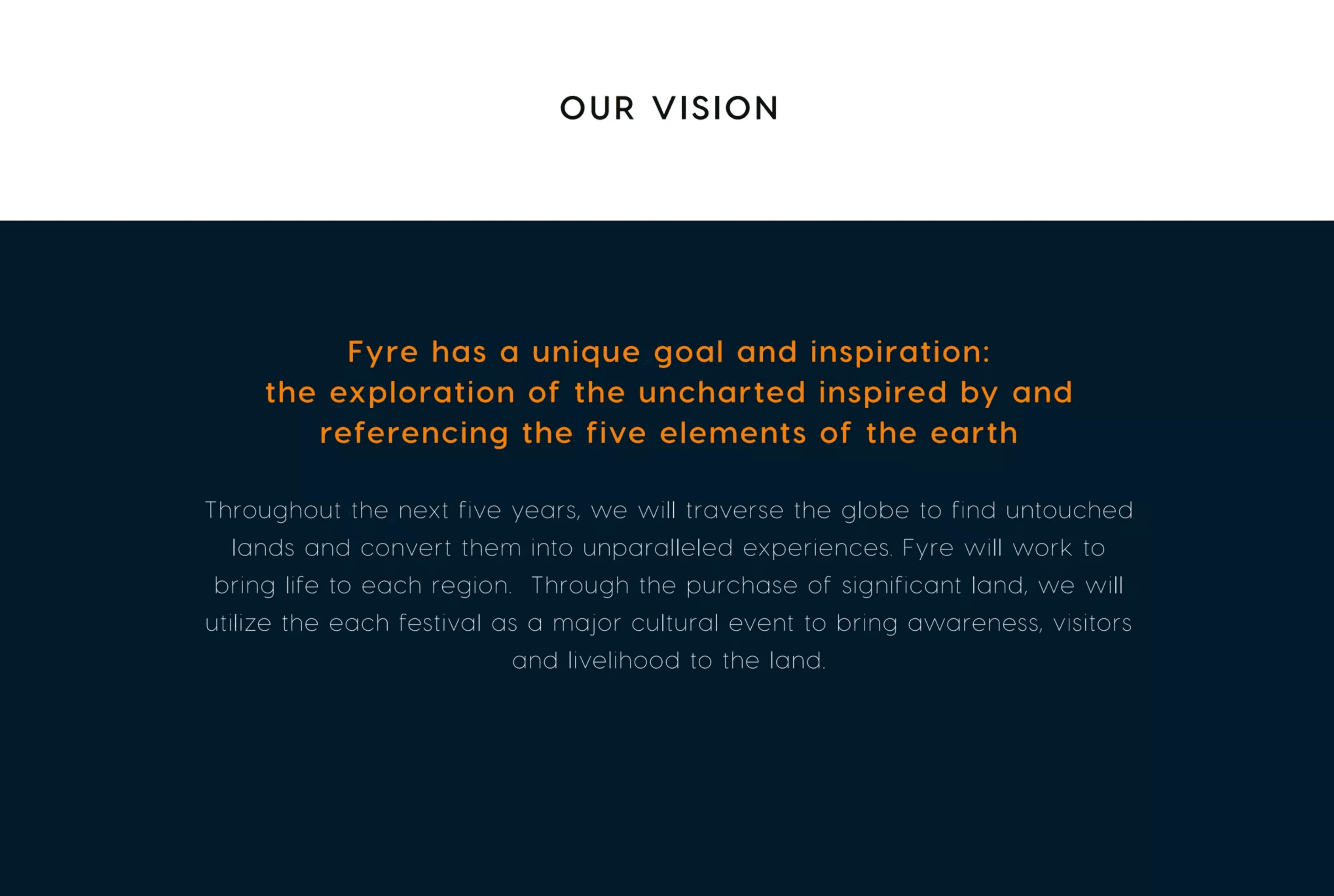 Fyre Festival pitch deck, Our vision