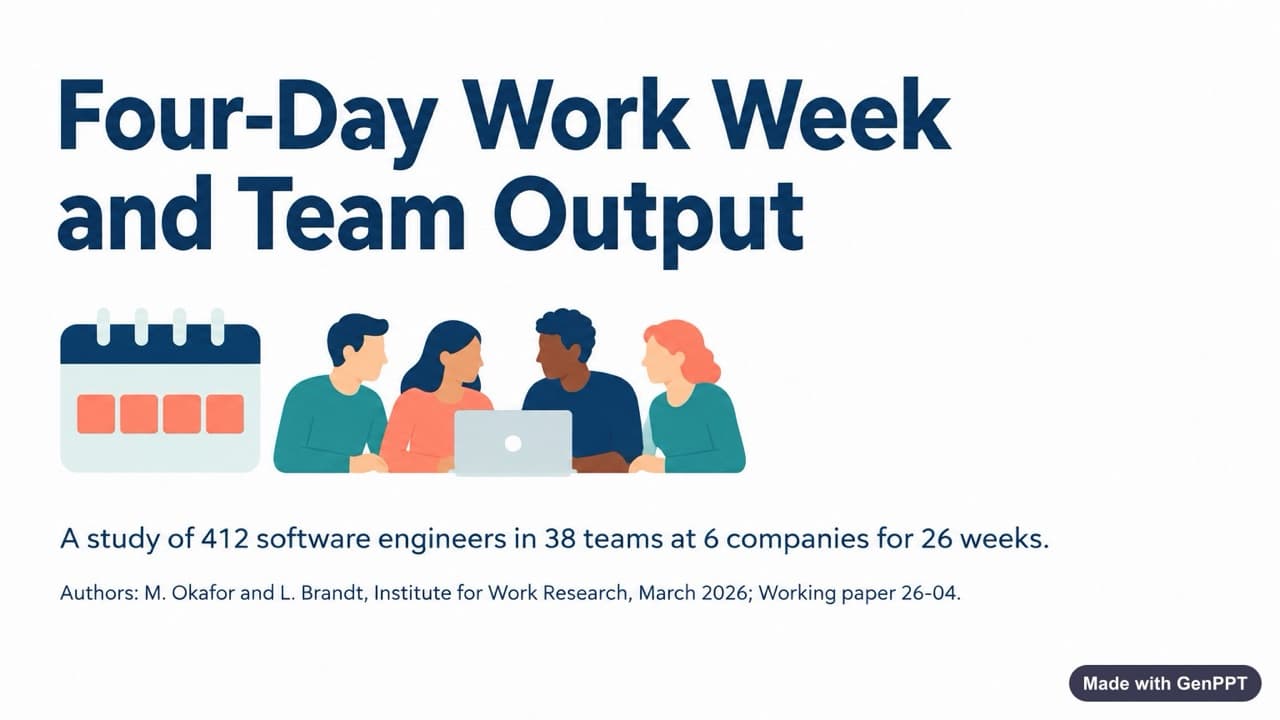 Designed slide 1: Four-Day Work Week and Team Output