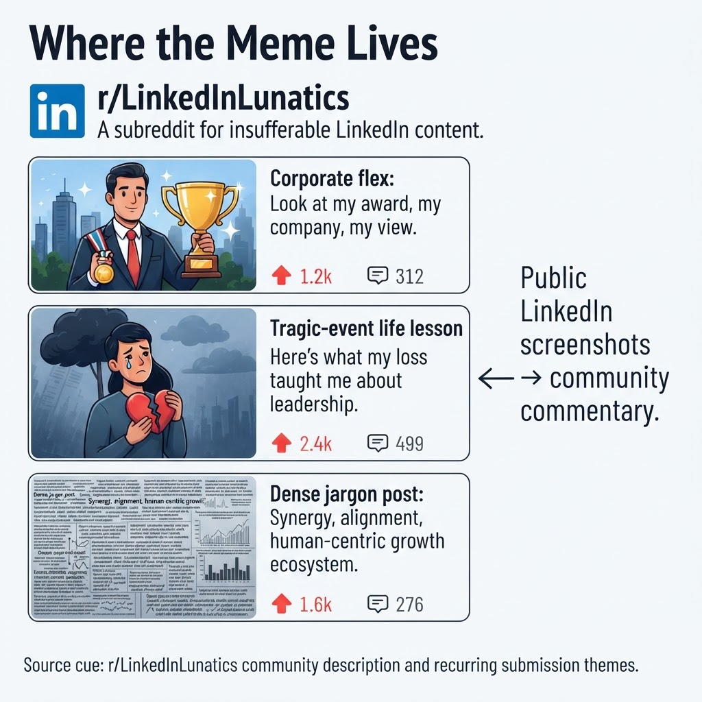 LinkedIn Lunatics: The Internet’s Corporate Cringe Detector, slide 2
