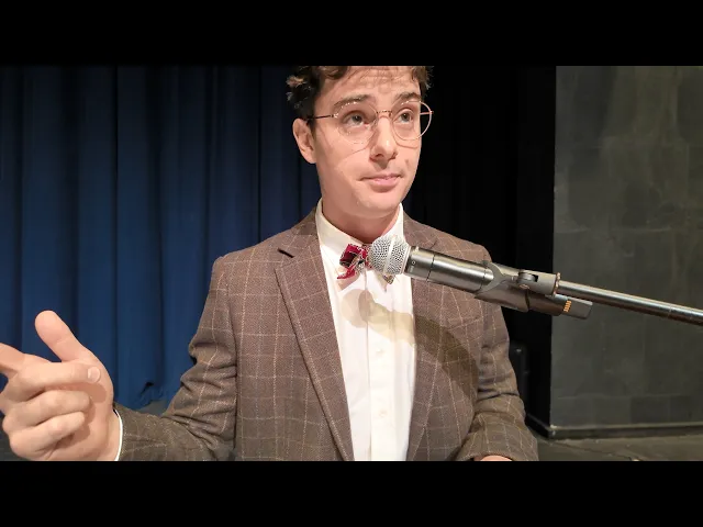 Youtube video thumbnail: Nerdy Professor Shocks High School by Speaking Gen Alpha Slang