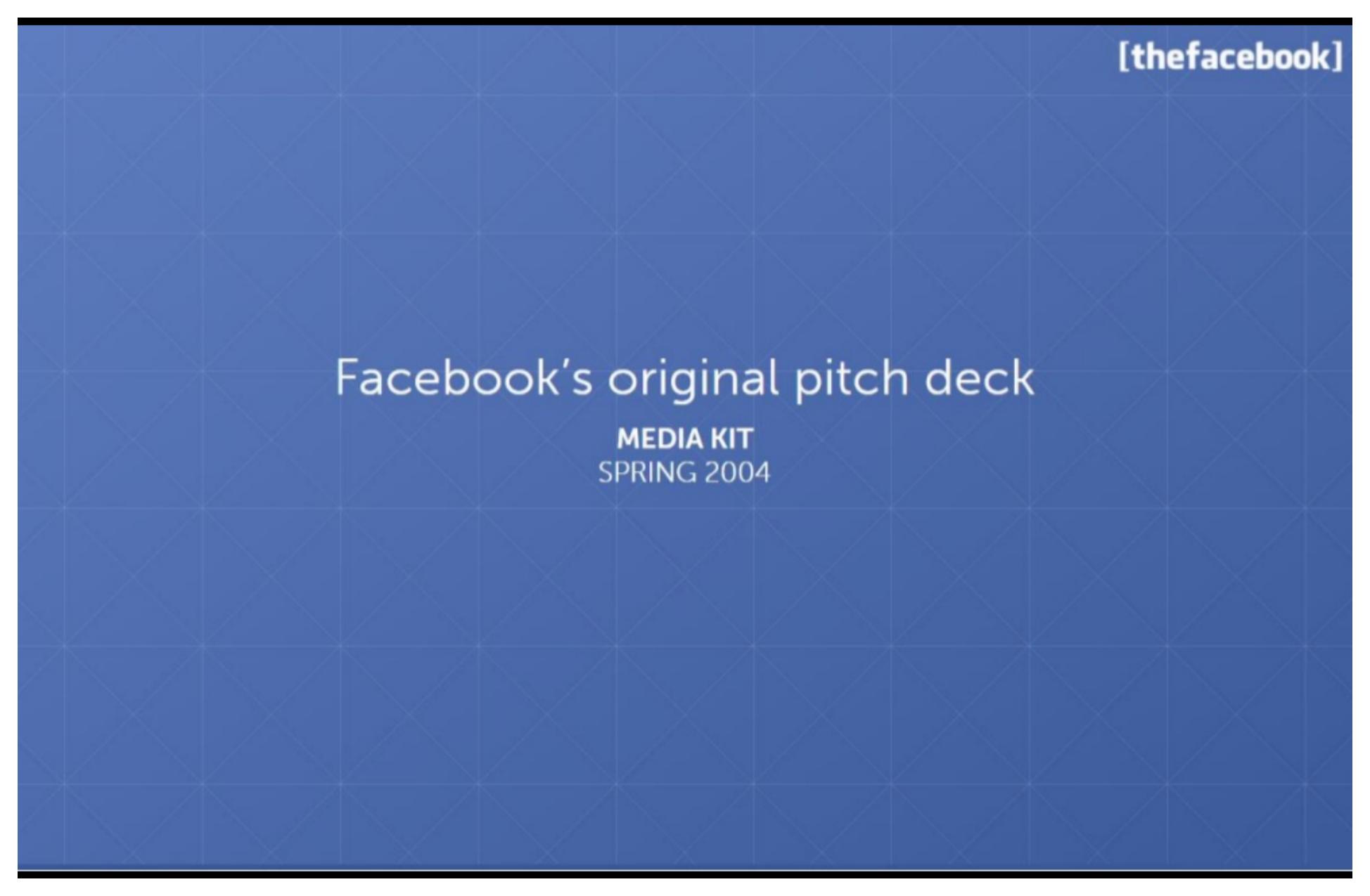 Facebook Pitch Deck (2004), Media kit