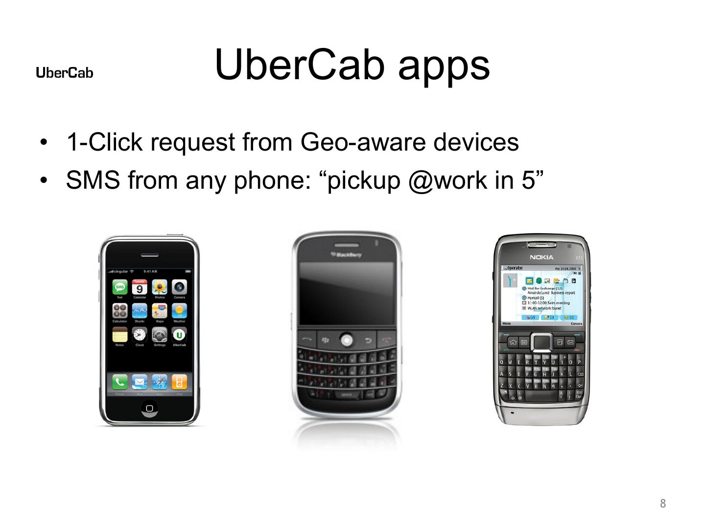 Uber pitch deck, UberCab apps